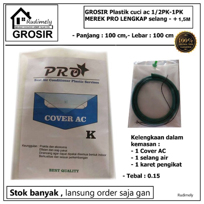 Jual GROSIR PLASTIK CUCI AC 1/2PK SAMPAI 1PK MEREK PRO/ COVER AC Bonus ...