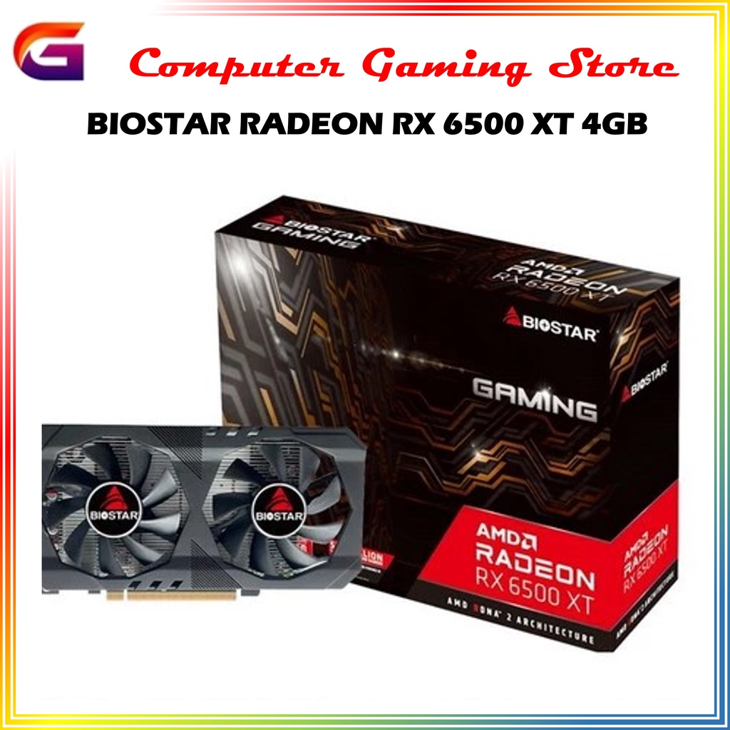 Jual BIOSTAR Radeon RX 6500 XT 4GB GDDR6 VGA card | Shopee Indonesia