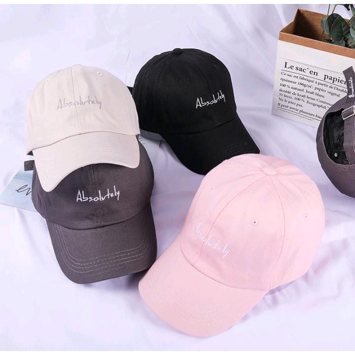 Jual topi baseball Distro Absolutely Korean style hat Pria Wanita