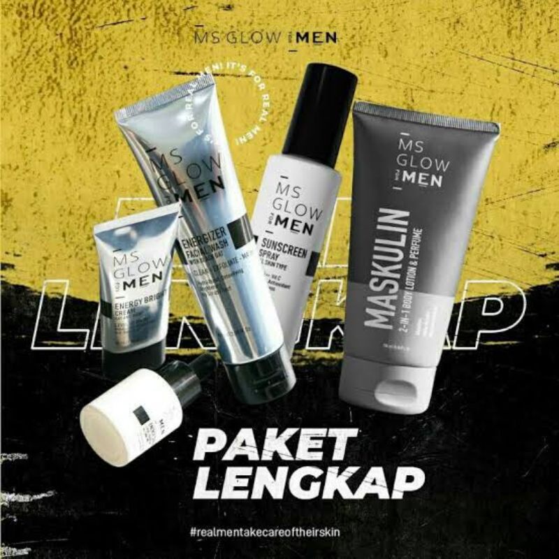 Jual PAKET MS GLOW FOR MEN LENGKAP Maskulin body lotion ORIGINAL FREE ...