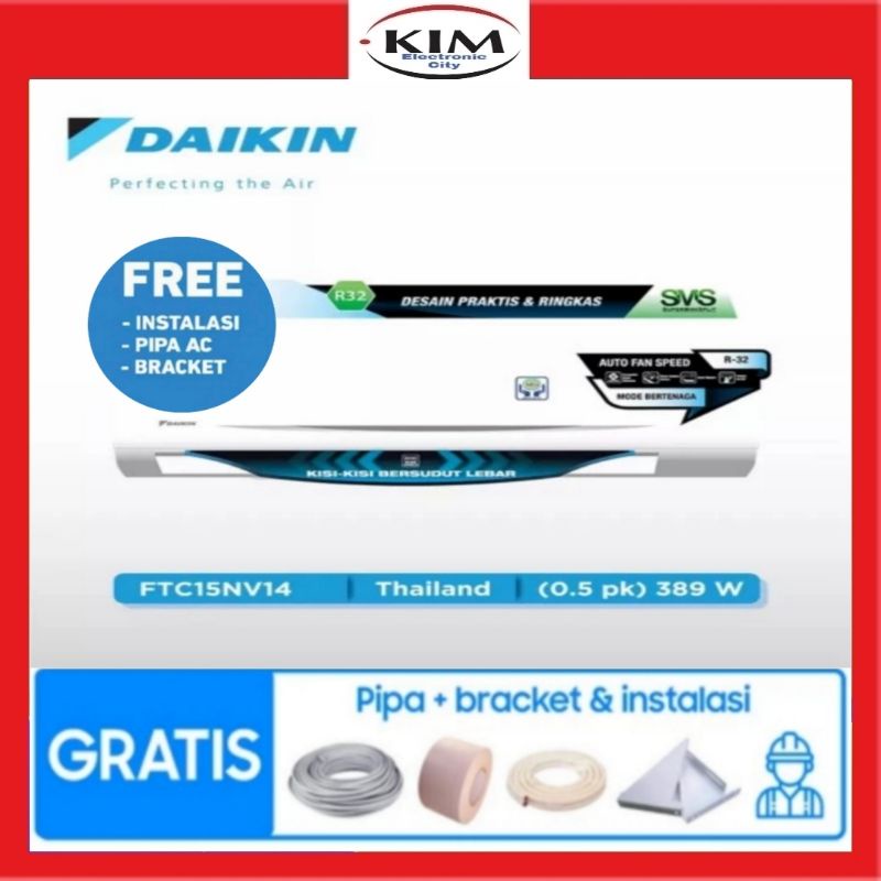 Jual Ac Daikin Pk Ftc Nv Thailand R Free Instalasi Material Garansi Resmi Shopee