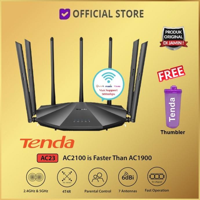 Jual Tenda Ac23 Ac2100 Dual Band Gigabit Wifi Router Mu Mimo Ac 23 Ac 2100 Shopee Indonesia 