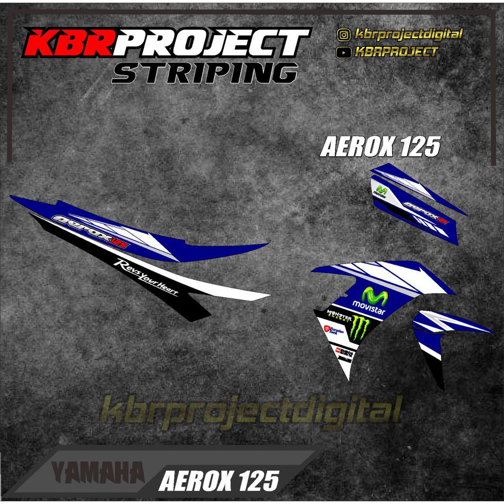 Jual (cod) AEROX 125 sticker striping stiker striping AEROX D.KBR.01 ...