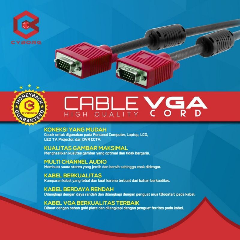 Jual Kabel Vga Cyborg 15 Meter Shopee Indonesia