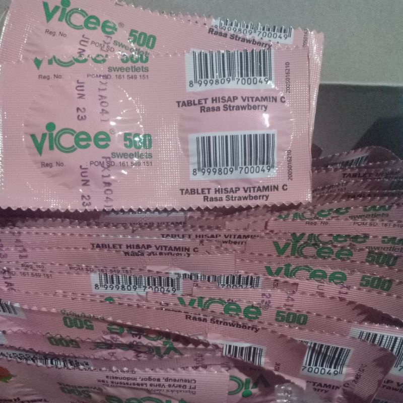 Jual Vicee 500 Tablet hisap vitamin C 2tablet rasa strawberry | Shopee ...