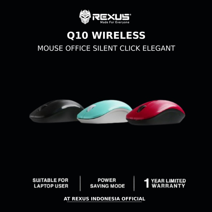Jual Mouse Wireless Rexus Mouse Q10 Office Nirkabel Silent Click Elegan ...