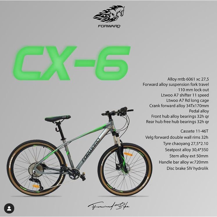 Jual Sepeda MTB Forward CX-6 Ukuran 27,5 Inch 11 Speed Alloy | Shopee ...