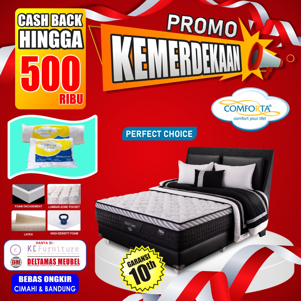 Jual Kasur Springbed Comforta - NEW Perfect Choice Full Set ( Dengan ...