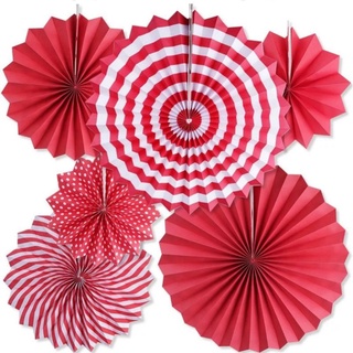 Jual Paperfan Set Kipas Kertas Valentine Pink Merah Muda Hari Kasih