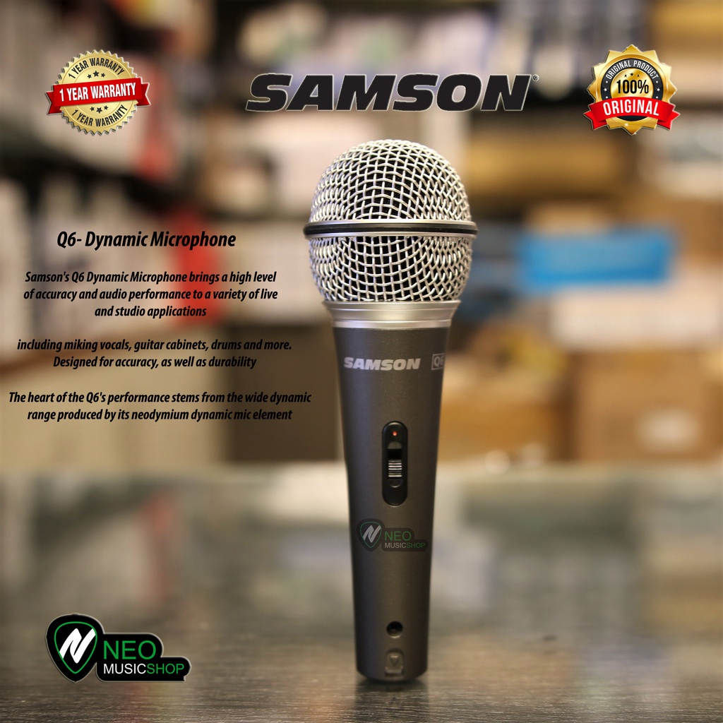 Jual Samson Q6 Neodymium Supercardioid Dynamic Microphone Shopee