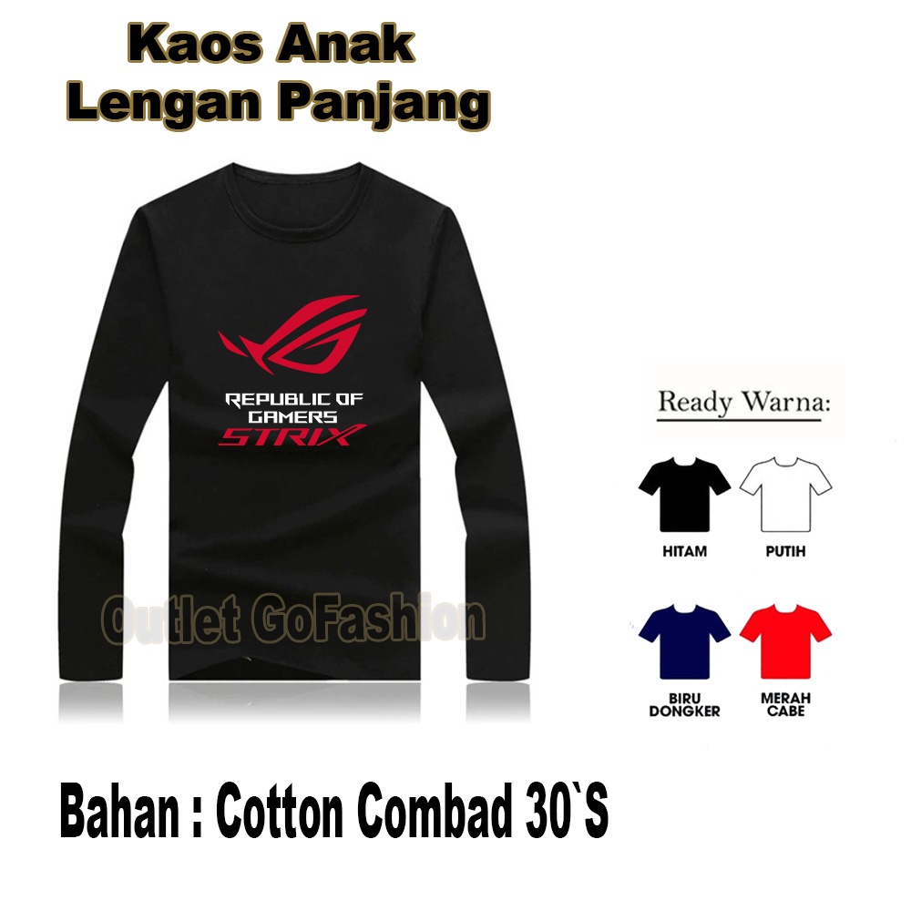 Jual Baju Kaos Anak Rog Strix Republic Of Gamers Game Gaming T Shirt ...