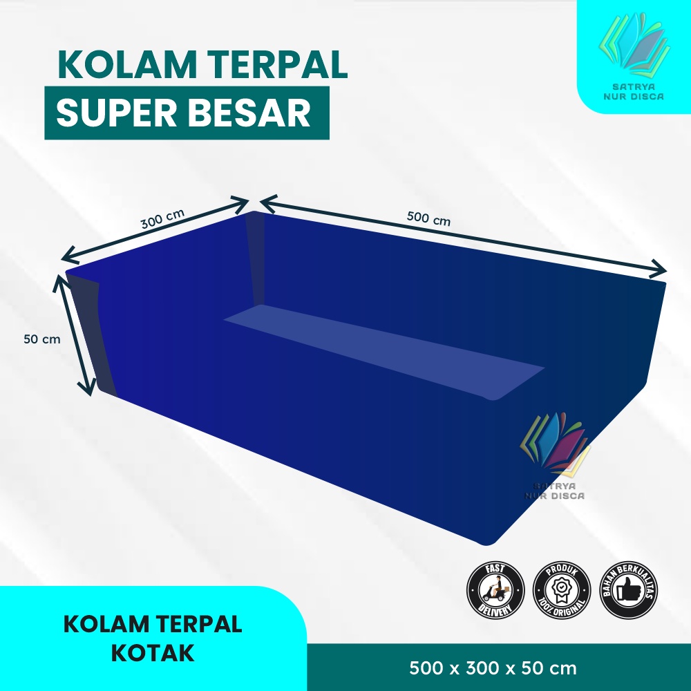 Jual Kolam Ikan Terpal Plastik Kotak Semi Karet Ukuran X X X X X X X X