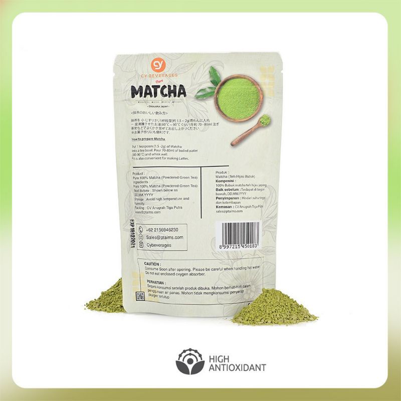 Jual CY Matcha Pure Matcha 100g Pure Greentea Powder Green Tea | Shopee ...