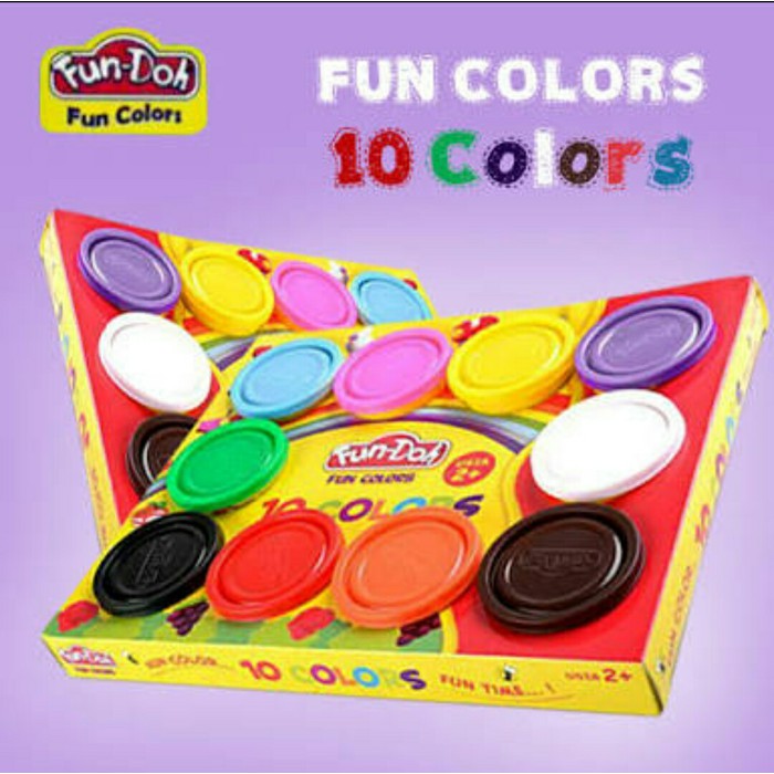 Jual BRG-17000652 Fun Doh Refill 10 colours /Fundoh 10 warna mainan ...