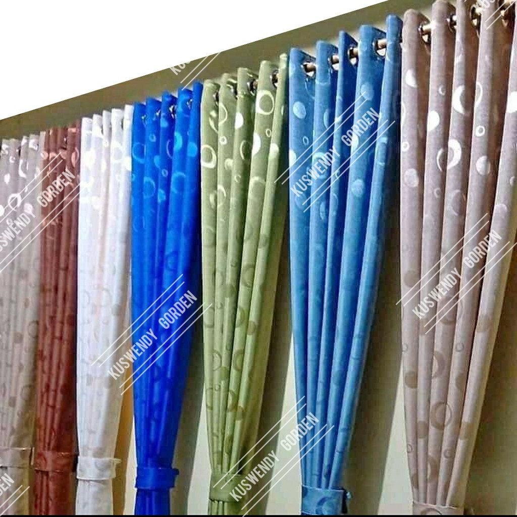 Gorden Polos Polkadot 100 x 200 cm Tinggi 2 meter Hordeng Jendela Pintu Tirai Minimalis