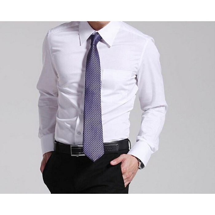 Jual Kemaja Putih Panjang Slimfit Premium Shirt Kemeja Putih Polos