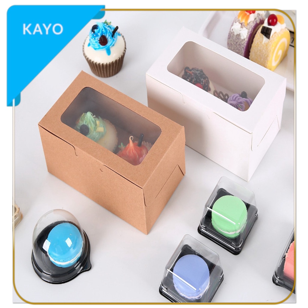 Jual DUS KUE cupcake isi 2 box packing muffin kotak mika / Gift Box