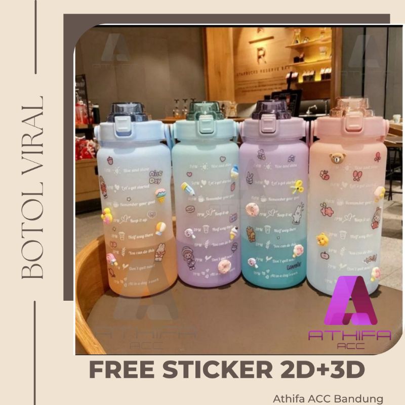 Jual Botol Minum Viral 2 Liter + Sticker | Shopee Indonesia