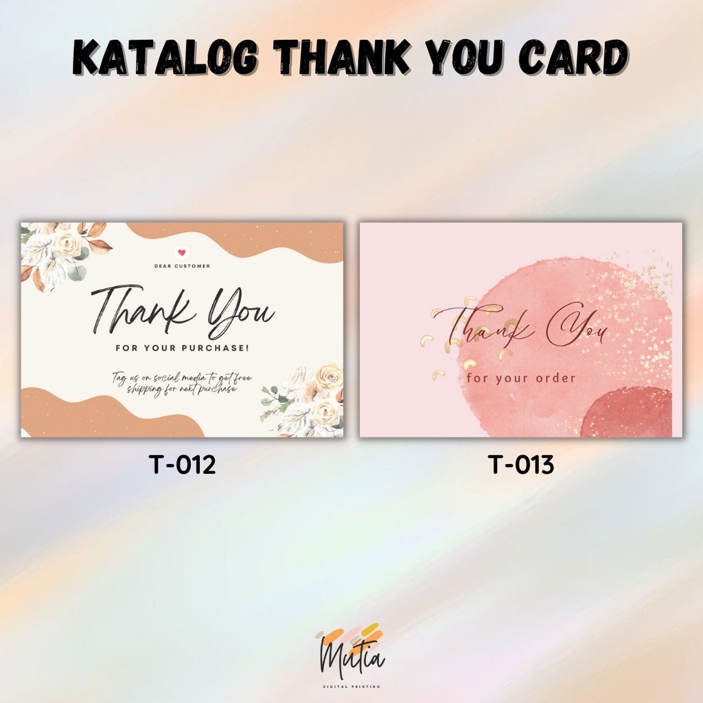 Jual KARTU UCAPAN TERIMAKASIH THANKYOU CARD FREE DESIGN SIMPEL AESTETIK