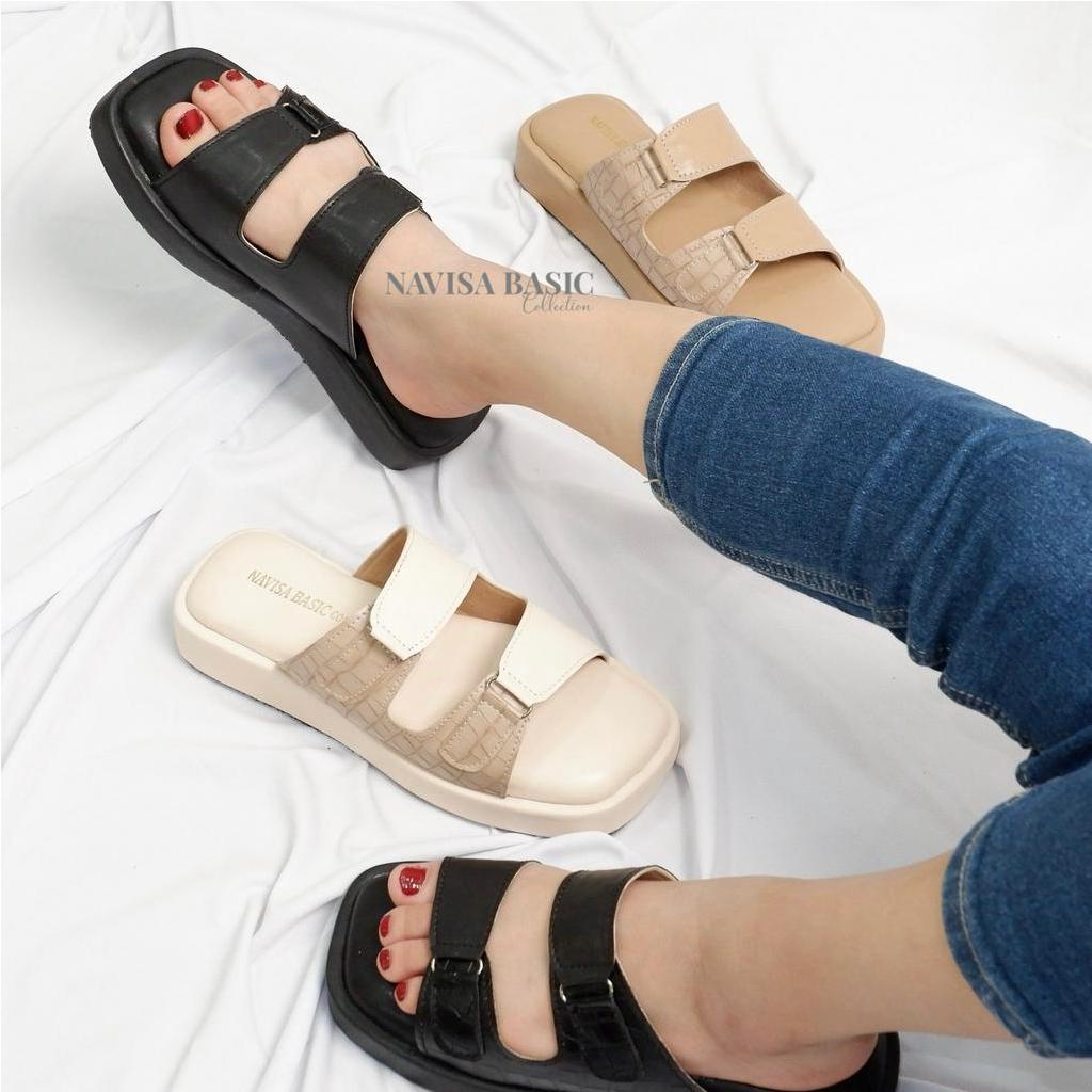 Jual Sandal Wanita Korean Empuk Sandal Puffy Plaform Navisa basic ...