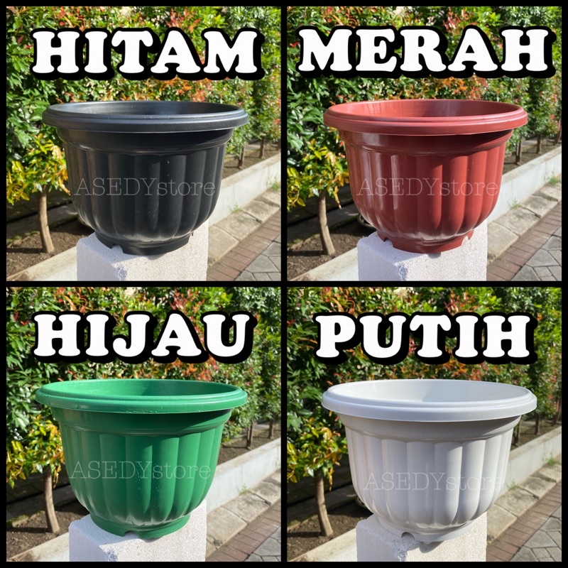 Jual POT BUNGA PLASTIK MODEL BELIMBING 30CM PAKET CAMPUR | Shopee Indonesia