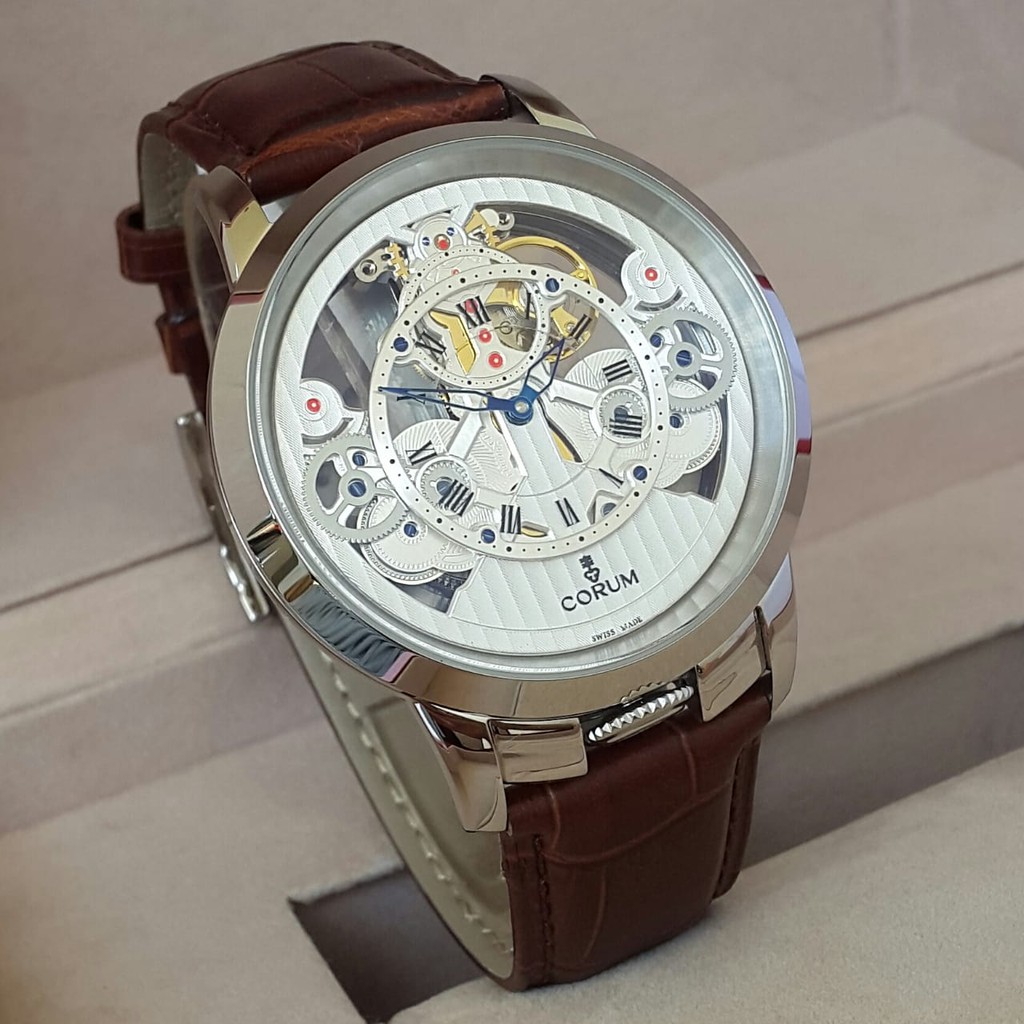 Jual Jam Tangan Pria Corum Automatic Strap Kulit Shopee Indonesia