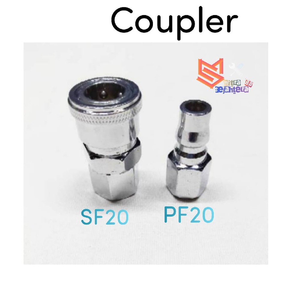Jual Sambungan Kompresor Angin Quick Coupler set SF PF 20 1/4 