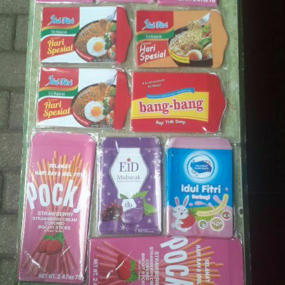 Jual Amplop Angpao Lebaran Idul Fitri Size Medium Dan Besar Snack Jajanan Pocky Indomie Beng