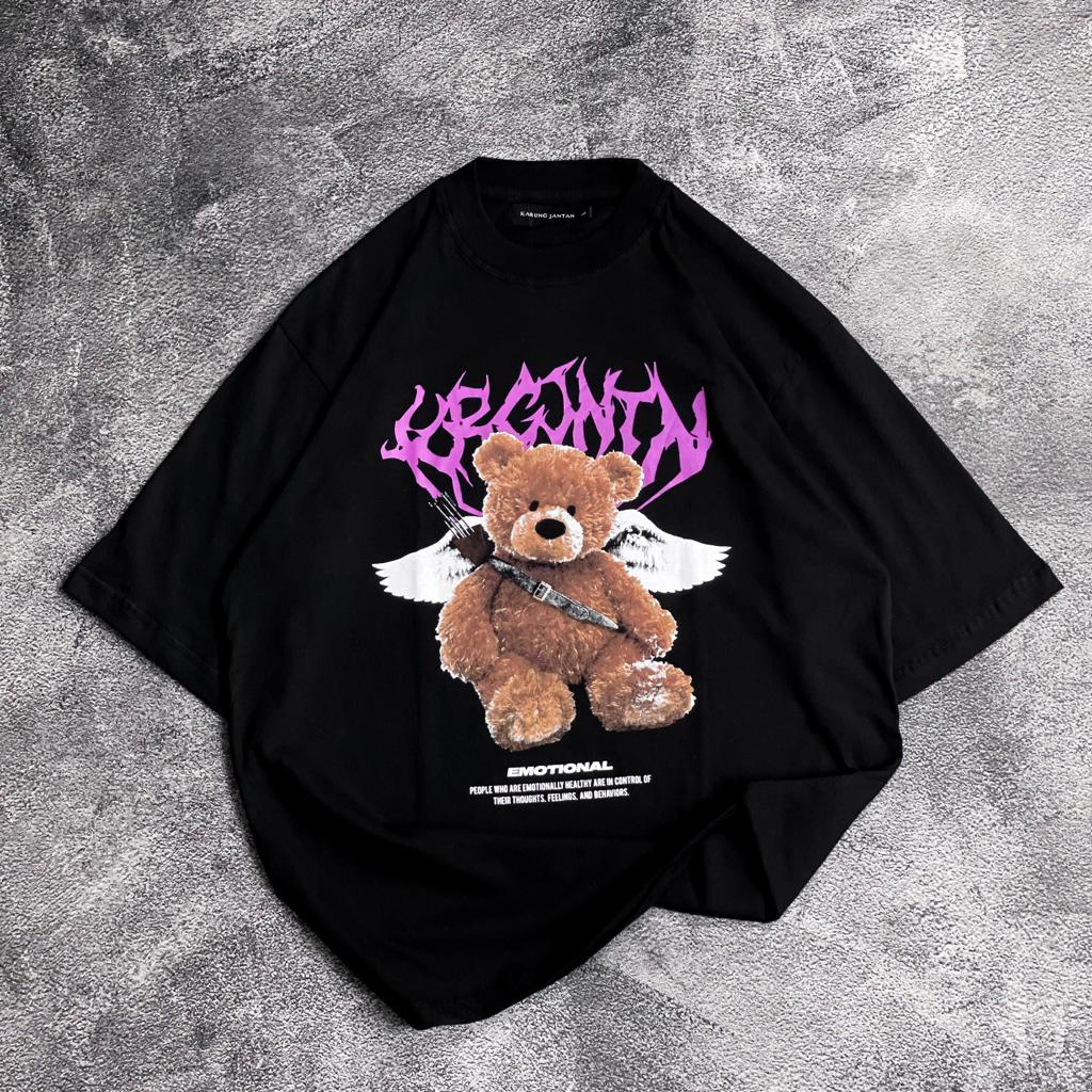 Kaos Atasan Oversize "Bear Bersayap" | Shopee Indonesia