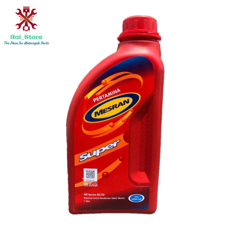 Jual Oli Motor Pertamina Mesran Super SAE 20W-50 1 Liter | Shopee Indonesia