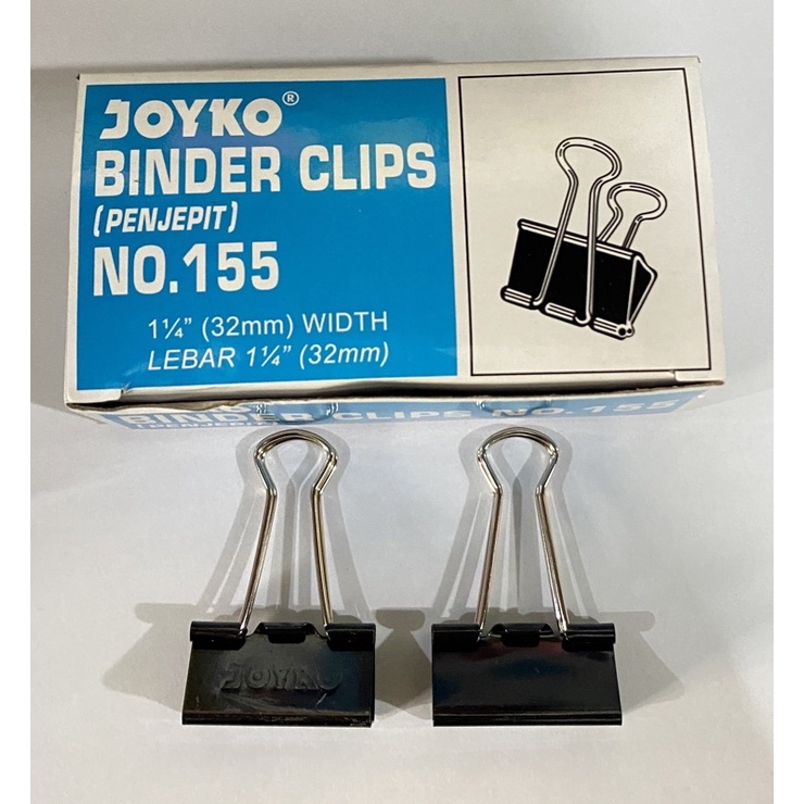 Jual Binder Clips Penjepit Kertas Joyko No 155 Isi 12 Pcs 1 Box