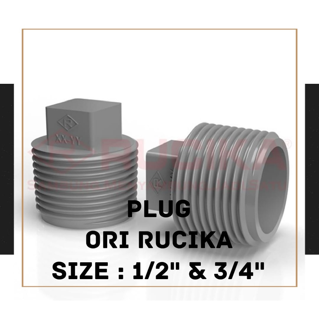 Jual Plug / Tutup Drat Luar Fitting PVC AW Merk RUCIKA 1/2