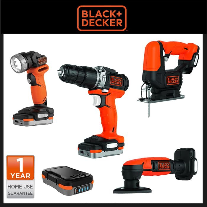 Mesin Cordless Bor Jigsaw Sander Lampu Black and Decker