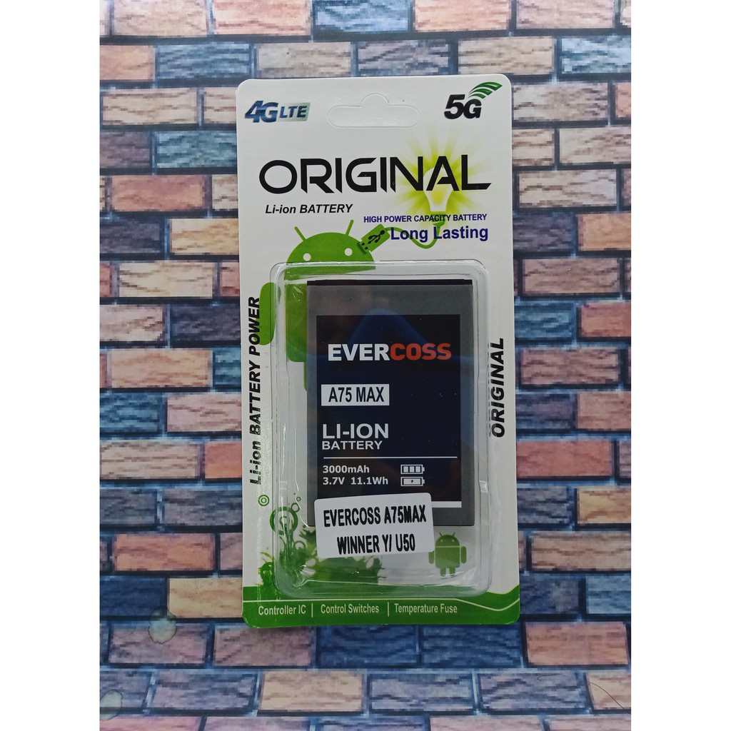 Jual BATTERY ORIGINAL BATERAI EVERCOS A75 MAX/U50/U50A/WINNER Y ...
