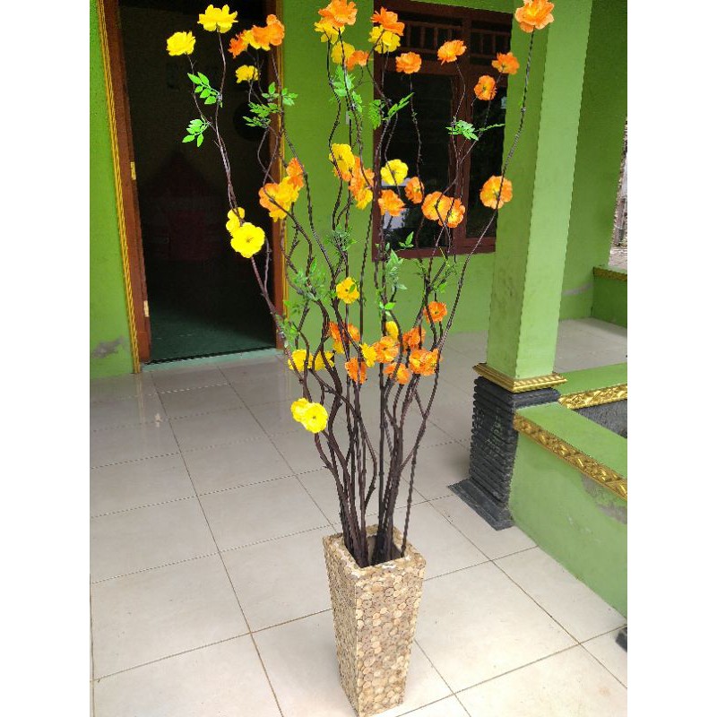 Jual BUNGA BAMBU ULIR HIASAN BUNGA PLASTIK/HIASAN BUNGA ANYELIR/HIASAN