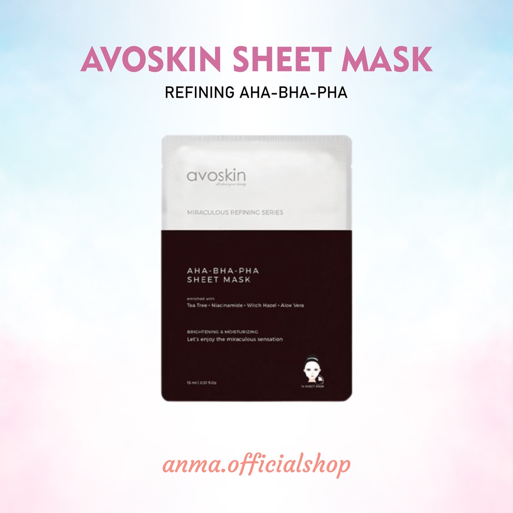 Jual Avoskin Miraculous Refining Aha Bha Sheet Mask Masker (Brown ...
