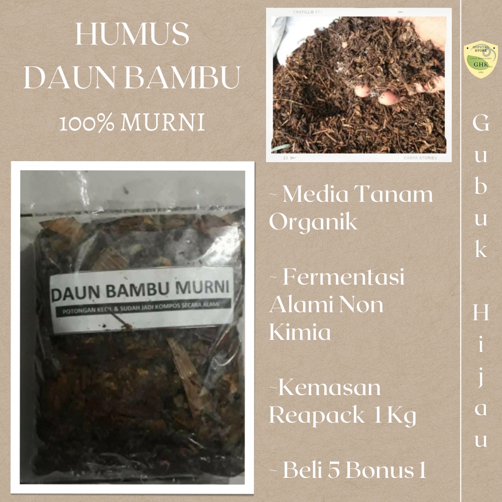 Jual Humus Daun Bambu Fermentasi Media Tanam Subur Siap Pakai Kompos ...