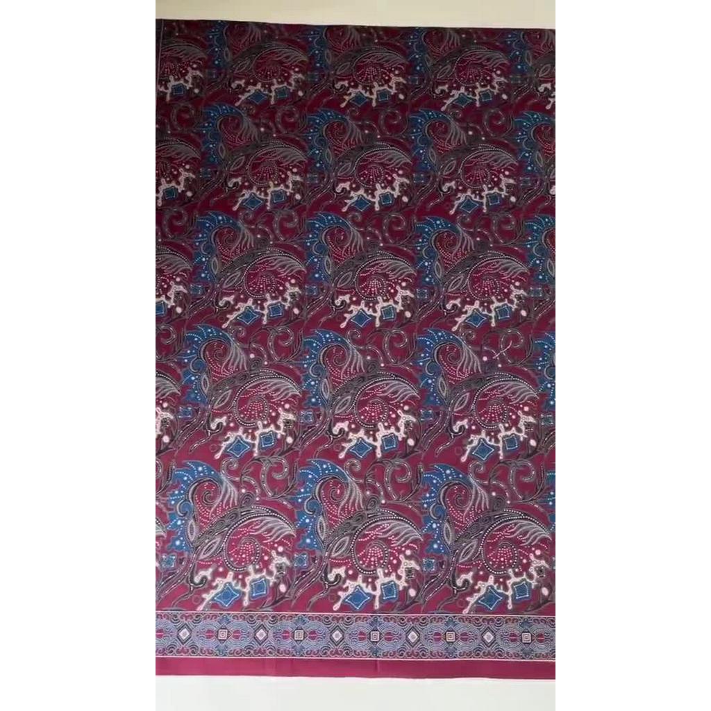 Jual KAIN BATIK KATUN Premium Motif Cakar Warna Merah Maroon Marun ...