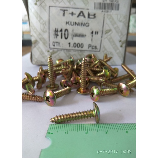 Jual Sale #10x1'' Sekrup T TS TAB TSAB TSAT Kuning Fastener shopee ...