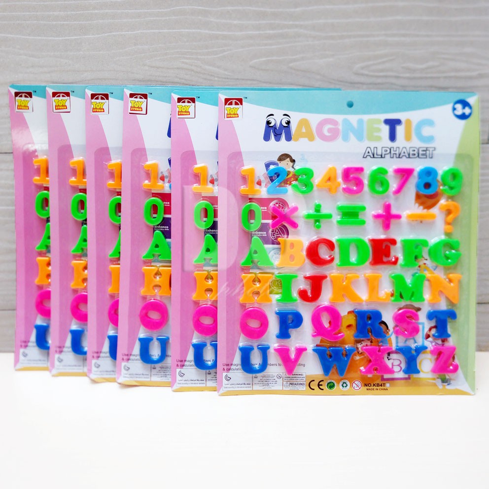 Jual Huruf & Angka Magnet Mainan Edukasi Mengenal Huruf Angka Belajar ...