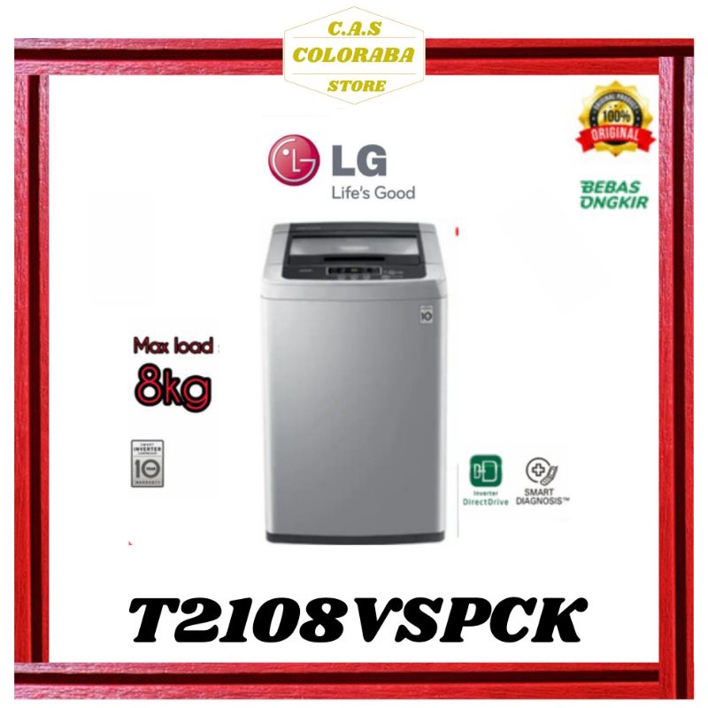 Jual Mesin Cuci LG T2108VSPCK MESIN CUCI TOP LOADING 8 KG INVERTER ...