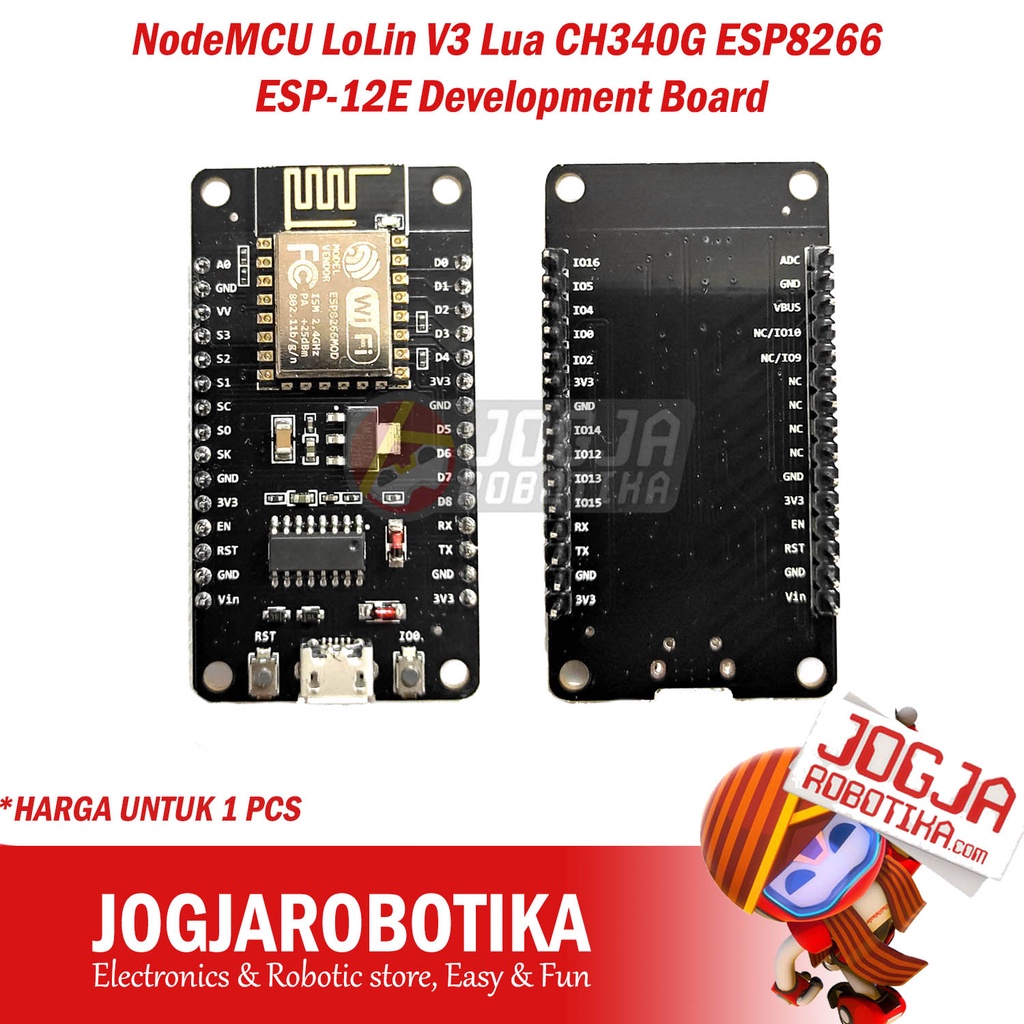 Jual NodeMCU LoLin V3 Lua CH340G ESP8266 ESP12E Development Board ...