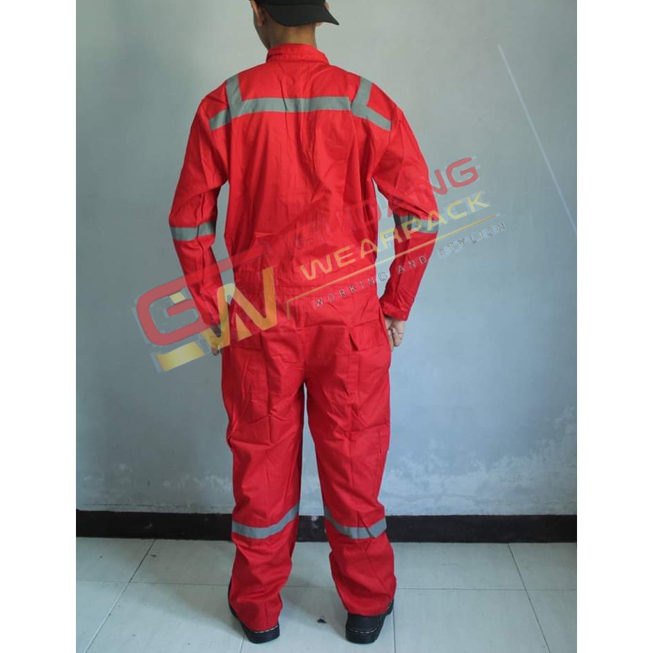 Jual Wearpack Coverall / Terusan / One Piece Warna Merah - gudang ...