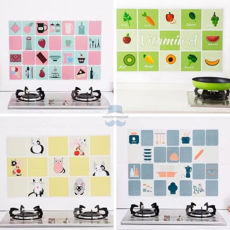 Jual Clashop Stiker Dinding Dapur Wall Sticker Anti Minyak Dapur Motif