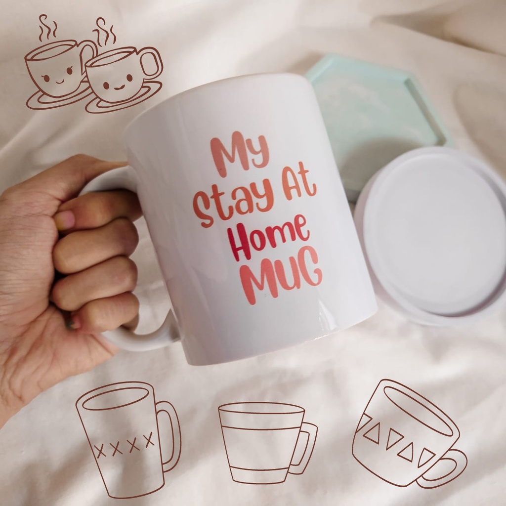 Jual [INFINITY MUG] Stay at home mug, cangkir gelas aesthetic gelas ...