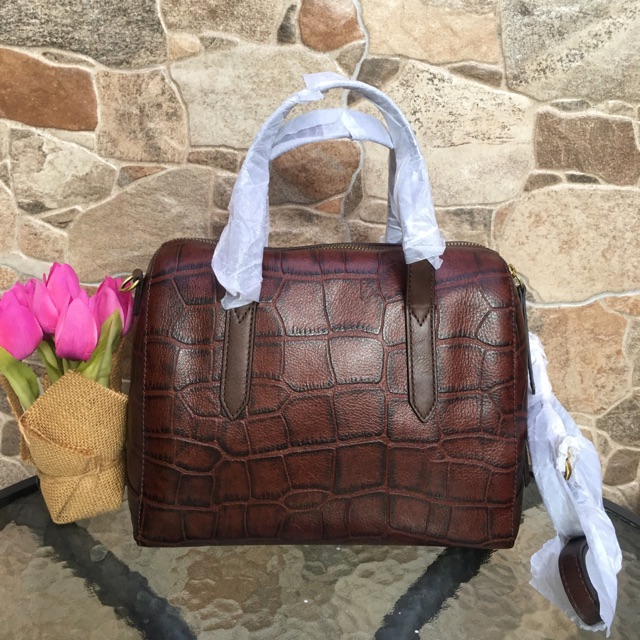 Fossil sydney satchel croco shop