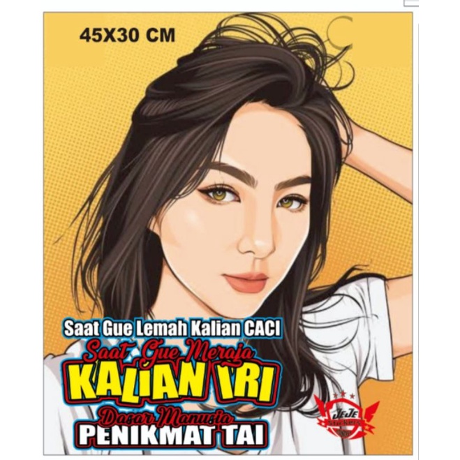 Jual STICKER PRINTING GAMBAR DENGAN KATAKATA UNTUK KACA ATAU PINTU