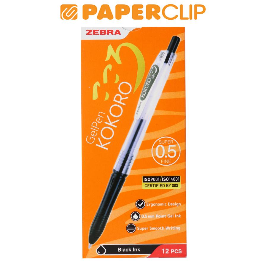 Jual BALLPOINT ZEBRA KOKORO GEL 05 ISI 12 BLACK | Shopee Indonesia