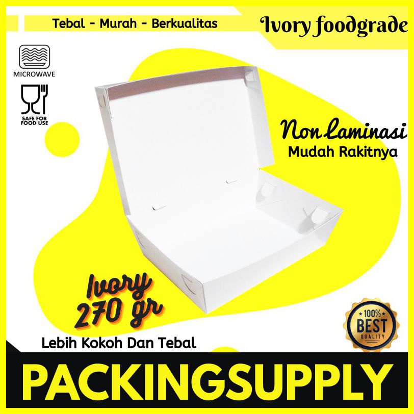 Jual Lunch Box / Lunch Box Ivory / Lunch Box Window / Paper Lunch Box