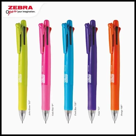 Zebra Clip-on multi Pastel Two Tone pulpen multifungsi dengan desain pastel estetik